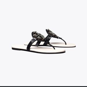 Tory Burch crystal miller soft leather sandal BRAND NEW NEVER WORN